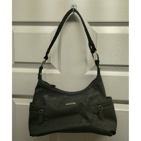 Multi-Sac Black Vinyl Handbag Basic Classic Timeless Shoulder Bag Purse - Picture 1 of 10